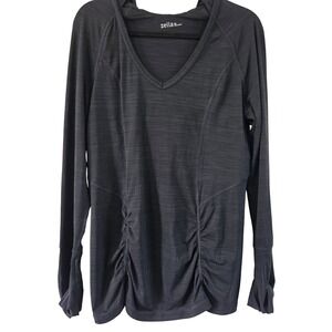 Zella Hooded Running Top XL Ruched Side Athleisure Workout Shirt